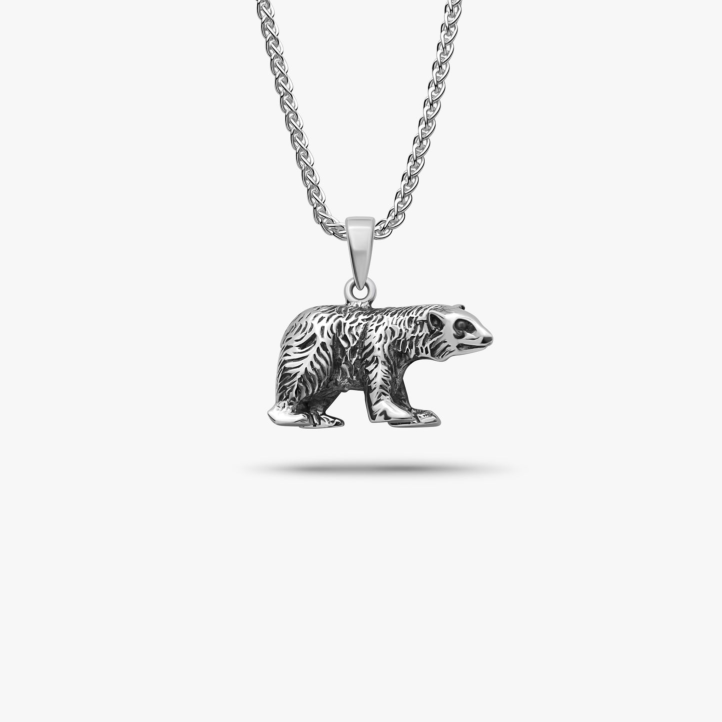 polar bear 925 silver necklace