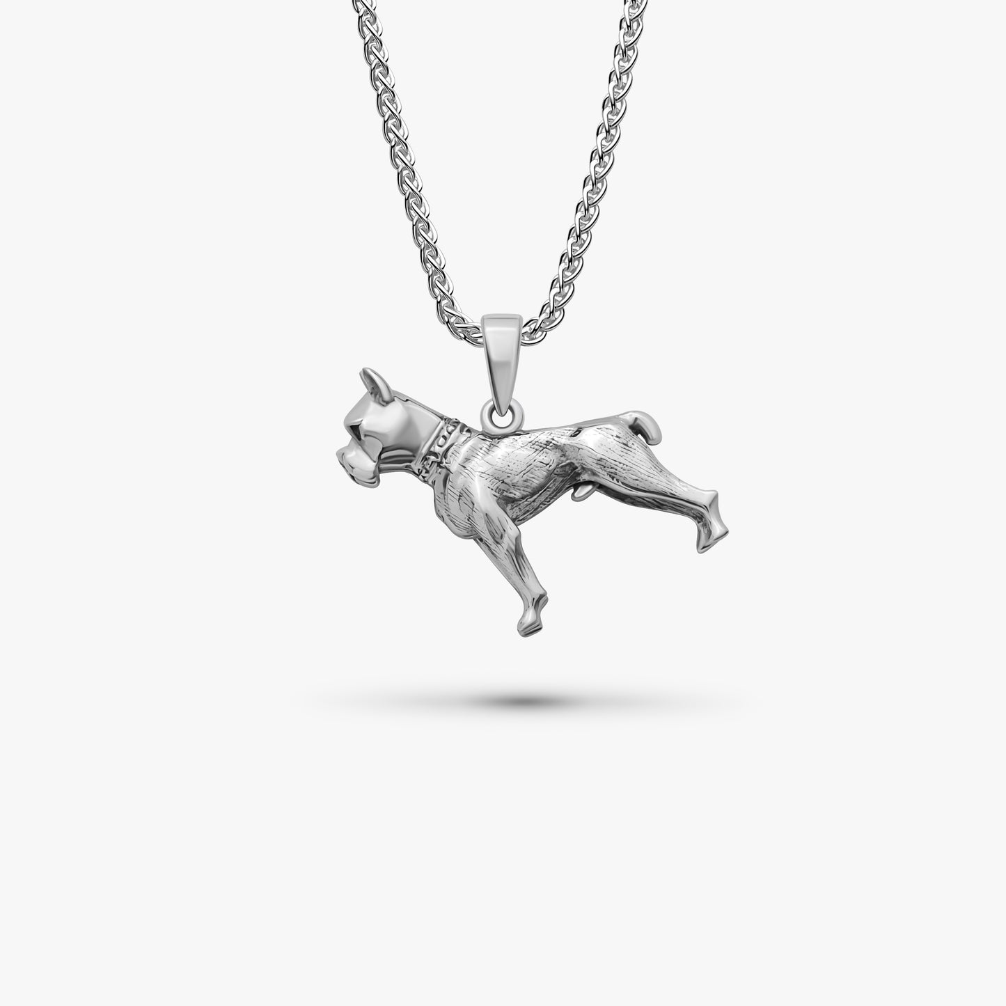 boxer dog 925 silver necklace