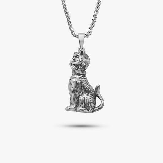 cat 925 silver necklace