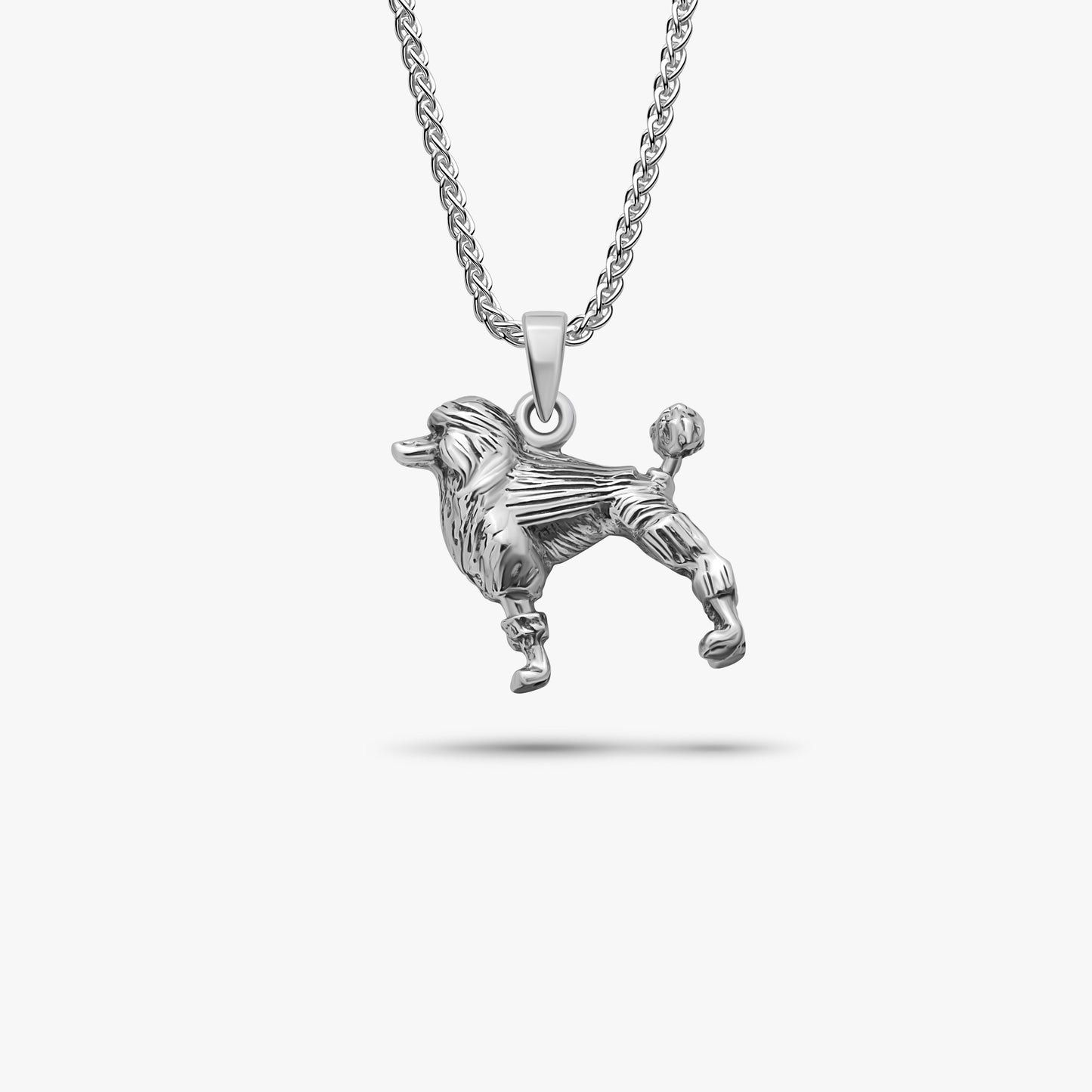 poodle dog 925 silver necklace