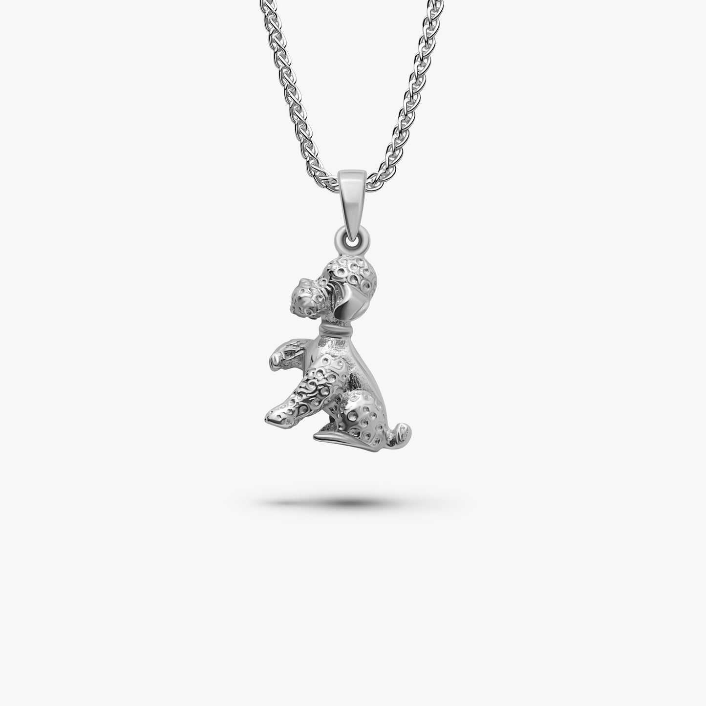 poodle giving paw 925 silver necklace