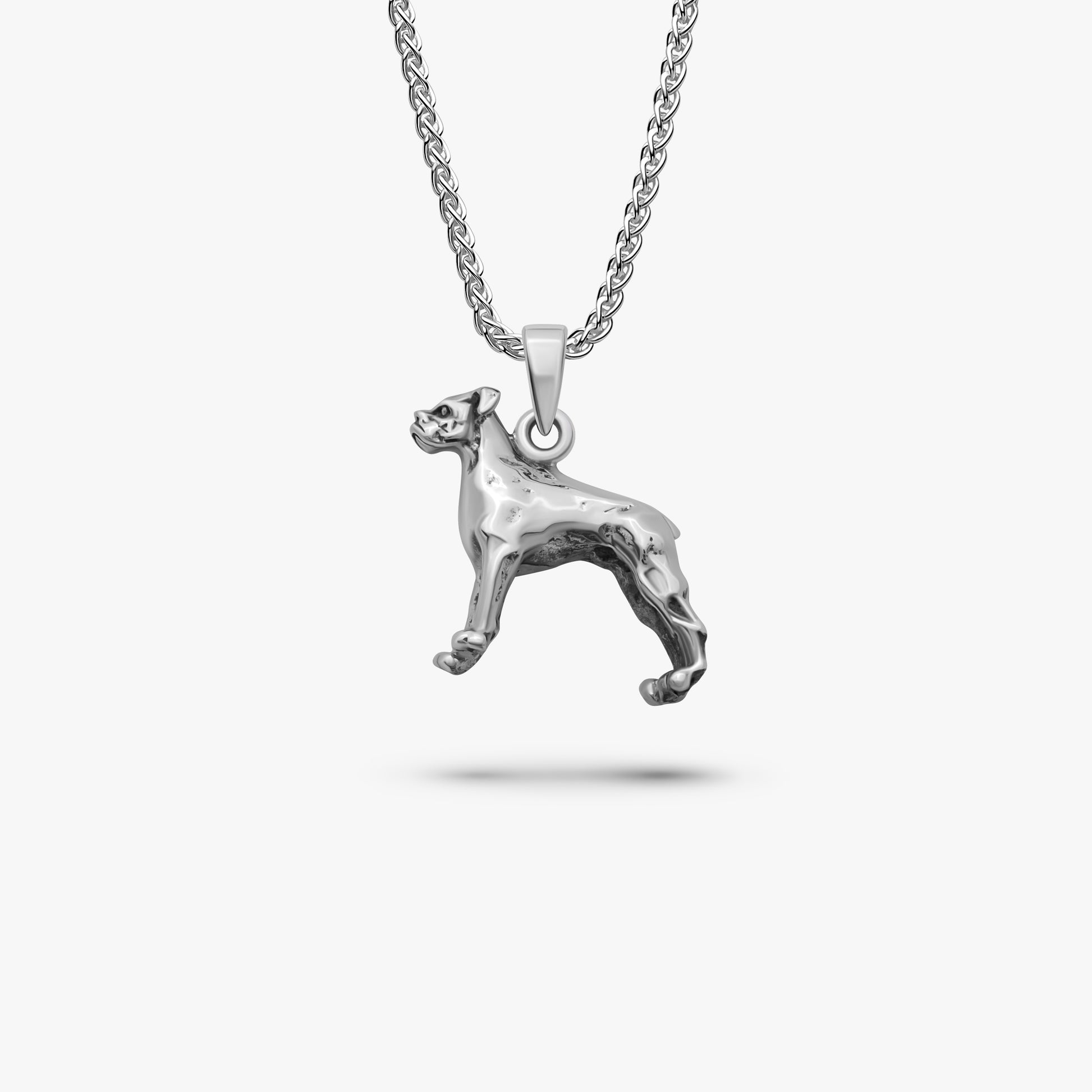 rottweiler dog 925 silver necklace