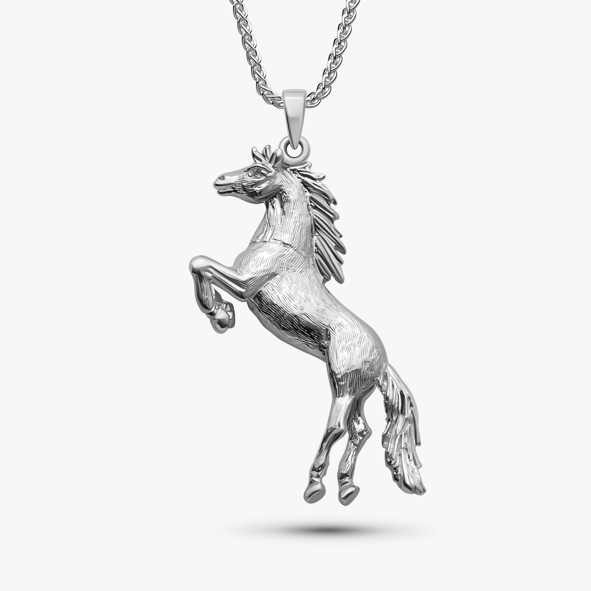 standing horse 925 silver necklace