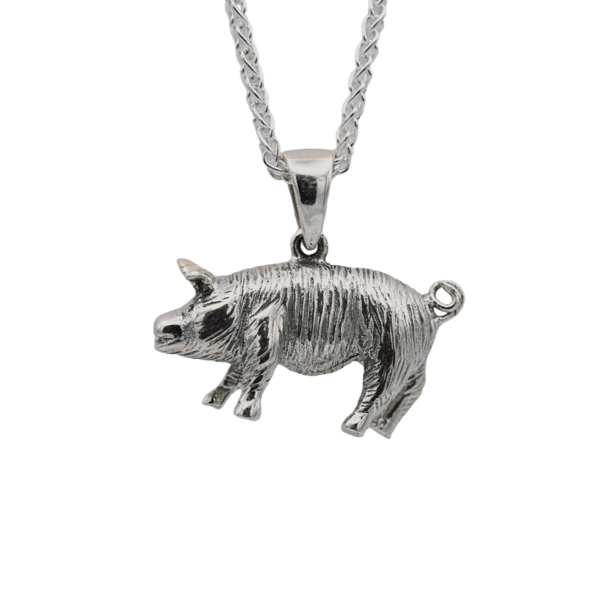 pig 925 silver necklace